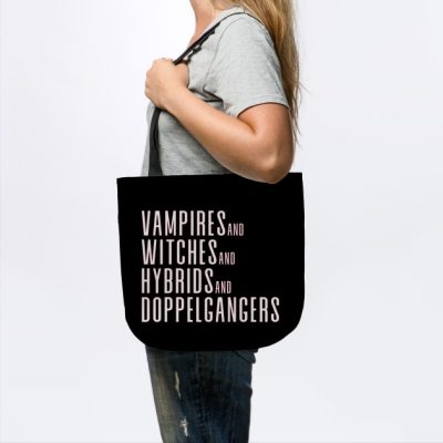 Vampires And Witches And Hybrids And Doppelgangers Tote Official Vampire Diaries Merch