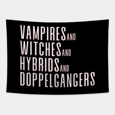 Vampires And Witches And Hybrids And Doppelgangers Tapestry Official Vampire Diaries Merch