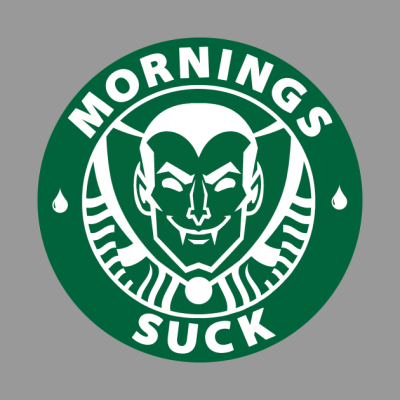 Mornings Suck Starbucks Parody Vampire Tote Official Vampire Diaries Merch