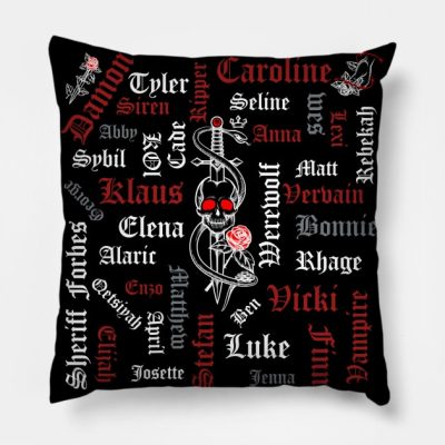 Tvd Characters Throw Pillow Official Vampire Diaries Merch