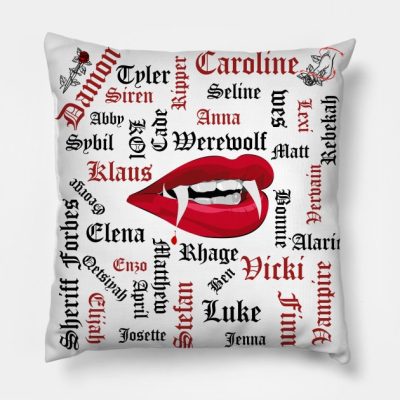 Tvd Characters V Throw Pillow Official Vampire Diaries Merch