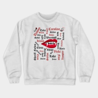 Tvd Characters V Crewneck Sweatshirt Official Vampire Diaries Merch