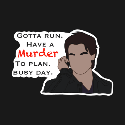 Damon Busy Day Sticker Throw Pillow Official Vampire Diaries Merch