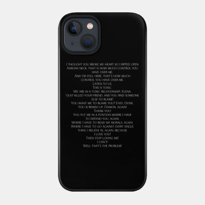 Damon And Elena Vampire Diaries Argument Phone Case Official Vampire Diaries Merch