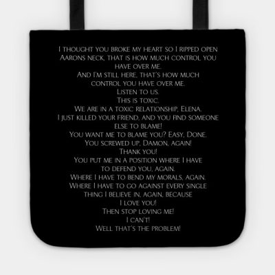 Damon And Elena Vampire Diaries Argument Tote Official Vampire Diaries Merch