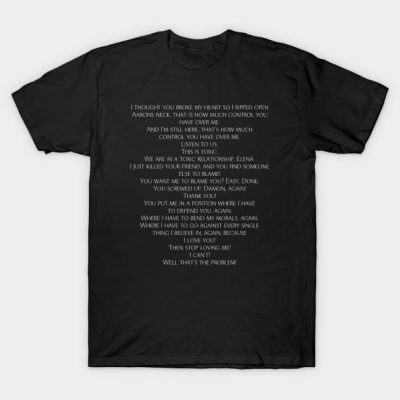 Damon And Elena Vampire Diaries Argument T-Shirt Official Vampire Diaries Merch