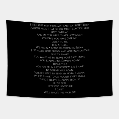 Damon And Elena Vampire Diaries Argument Tapestry Official Vampire Diaries Merch