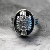 925 Sterling Silver The Vampire Diaries Cosplay Damon Salvatore Artificial Gemstone Ring Jewelry For Men Birthday 3 - Vampire Diaries Merch