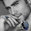 925 Sterling Silver The Vampire Diaries Cosplay Damon Salvatore Artificial Gemstone Ring Jewelry For Men Birthday 5 - Vampire Diaries Merch