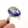 925 Sterling Silver The Vampire Diaries Rings Damon Salvatore Ring Lapis Lazuli Natural Stone Jewelry For 1 - Vampire Diaries Merch