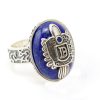 925 Sterling Silver The Vampire Diaries Rings Damon Salvatore Ring Lapis Lazuli Natural Stone Jewelry For - Vampire Diaries Merch