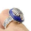 925 Sterling Silver The Vampire Diaries Rings Damon Salvatore Ring Lapis Lazuli Natural Stone Jewelry For 3 - Vampire Diaries Merch