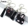 Classic Movie The Vampire Diaries Leather Tassel Acrylic Keychains Holder Elena Stefan Double Sided Key Chains - Vampire Diaries Merch