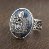 Daylight Amulet Vampire Damon Salvatore Spooky Gothic Halloween Real Sterling Silver Ring Lapis Lazuli - Vampire Diaries Merch