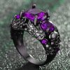 Gothic Rings Black Vampire Accessories Halloween Skull Ring Punk Crystal Ring for Women 2 - Vampire Diaries Merch