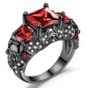 Gothic Rings Black Vampire Accessories Halloween Skull Ring Punk Crystal Ring for Women 4 - Vampire Diaries Merch