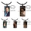 Ian Somerhalder Of Vampire Diaries Glass Pendant Necklace Handmade Half Pendant Rectangle Necklace For Women Choker - Vampire Diaries Merch