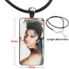 Ian Somerhalder Of Vampire Diaries Glass Pendant Necklace Handmade Half Pendant Rectangle Necklace For Women Choker 2 - Vampire Diaries Merch