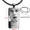 Ian Somerhalder Of Vampire Diaries Glass Pendant Necklace Handmade Half Pendant Rectangle Necklace For Women Choker 5 - Vampire Diaries Merch