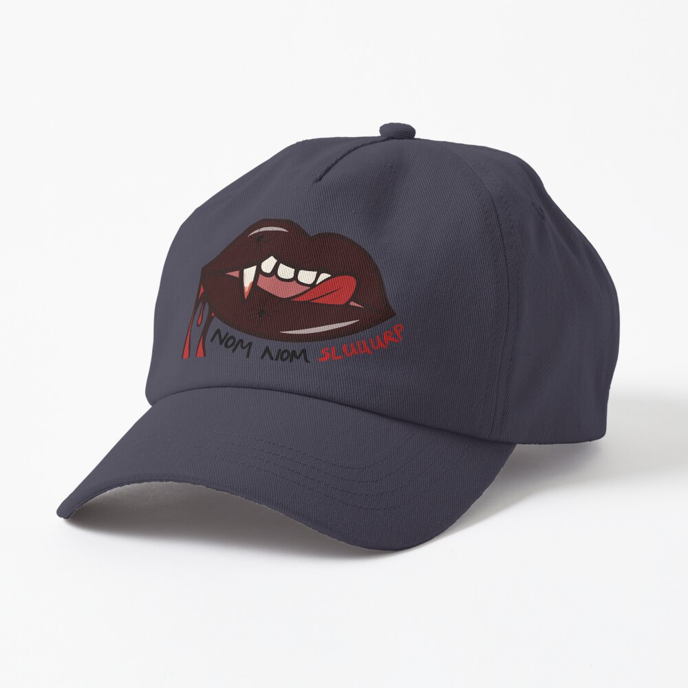 Vampire Diaries Licking Lip With Fangs Cap