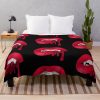 Vampire Teeth Fangs Blood Smile Mouth Blood Mask Throw Blanket Official Vampire Diaries Merch