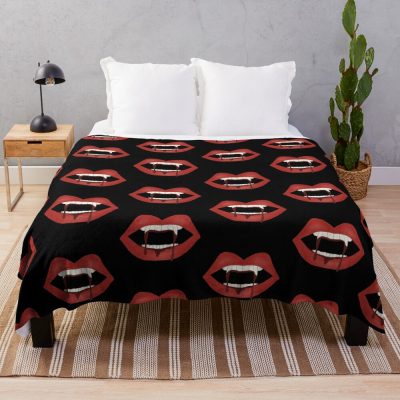 Tvd Hope Vampire Teeth Design Throw Blanket Official Vampire Diaries Merch